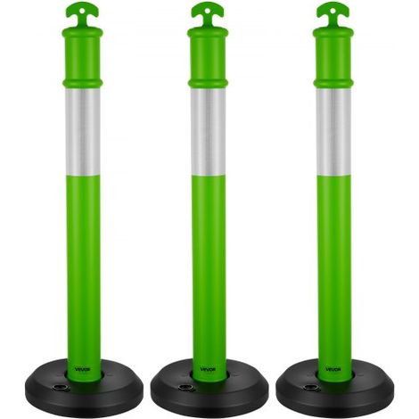Poteau de Signalisation 3PCs 114 cm Balise de Délimitation avec (1/5)
