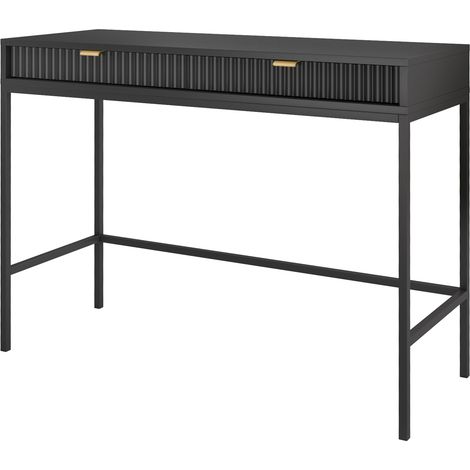Selsey VELLORE - Table console / Console extensible / Coiffeuse - noir avec pieds noires (1/5)