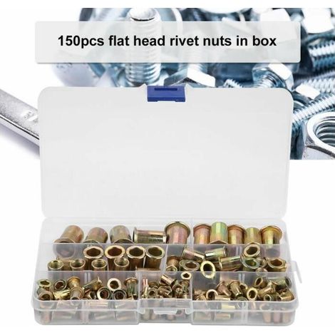 Nazalus-Hot Sale-Gelbe Flachkopf-Nietmuttern 150 Stück innen und außen
