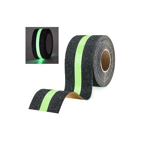 Protección Antideslizante Luminosa para Escaleras, Seguridad y Visibilidad, Interior y Exterior, 5 m x 5 cm, Amarillo (1/5)