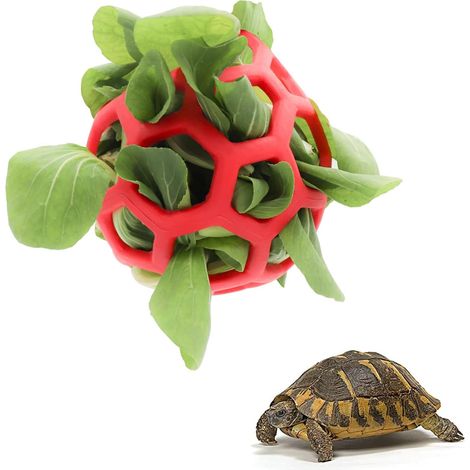 Red Turtle Shaped Treat Ball for Turtle Fruit Vegetable Food Pet Toy