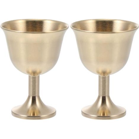 Lot de 2 verres à vin résistants en cuivre, coupes à champagne et accessoires de bar-4.60X3.50X3.50CM-Golden (1/4)