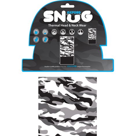 Collo scaldacollo Oxford Snug Camo, bianco/nero/grigio, taglia unica