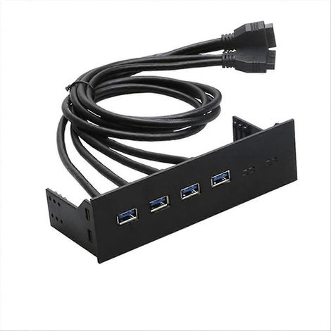 5,25-Zoll-Frontpanel-Hub, 4-Port-PCI-E-zu-USB-3.0-Konverter, Computer-Erweiterungskarte mit integriertem optischem Laufwerk, Plug & Play. (1/5)