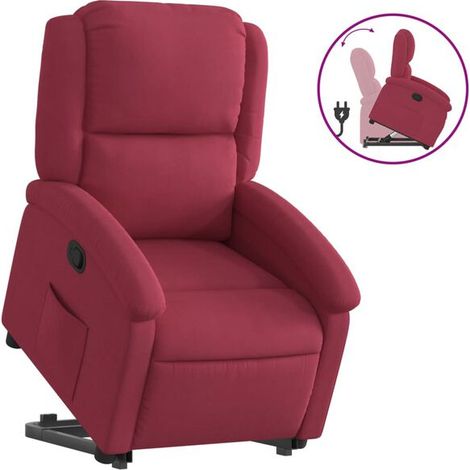 Fauteuil lounge en velours bordeaux (1/5)