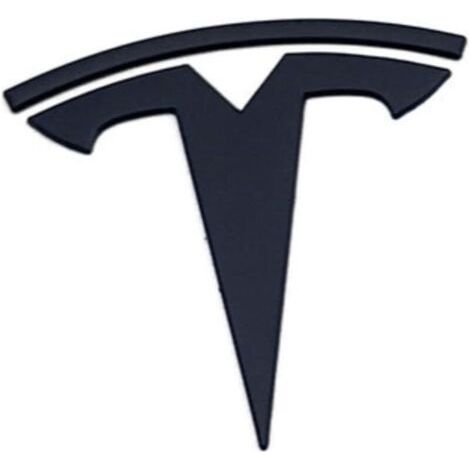 Pair Autocollant avant tendance avec logo T en métal surélevé, noir mat, avec adhésif 3M, pour Tesla Model 3, Model Y, Highland Juniper (logo T uniquement)