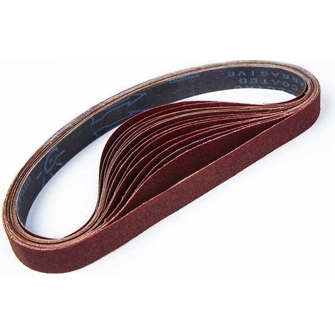 Schleifband, 25 x 762 mm, gemischte Schleifbänder (3x Körnung 80/120/150/240/400) für Bandschleifer (15 Stück)