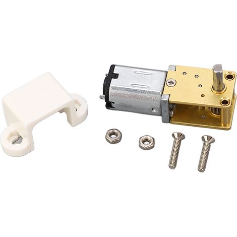 Moteur à engrenage à vis sans fin turbo, micromoteur à balais CC 3 V, mini-réduction, arbre de 1 pouce avec siège fixe, 15 tr/min (1/5)