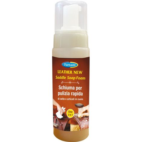 LEATHER NEW TOTAL CARE Farnam schiuma rapida per la pulizia del cuoio sia detergente che balsamo 2 in 1