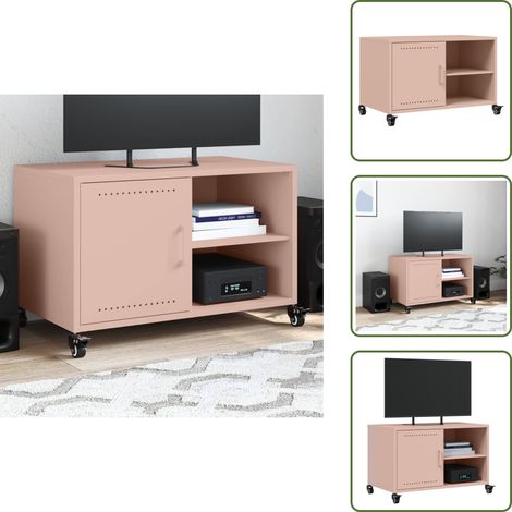 TV-Schrank Rosa 68x39x43,5 cm Stahl - TV-Schrank - Rosa - Stahl - Wohnraum - Wohnzimmermöbel (1/5)
