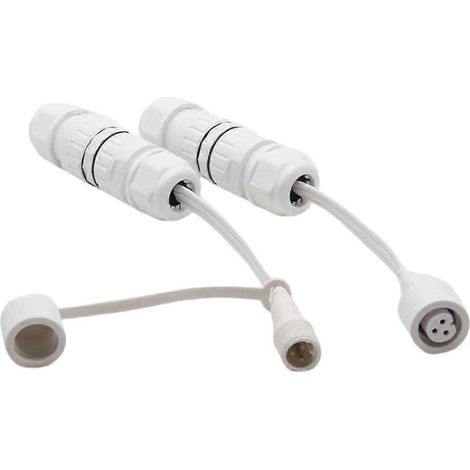 Connecteur étanche à 3 broches pour éclairage extérieur, avec extrémités mâle et femelle, compatible avec les modèles Govee H705A, H705B, H705C, H706A, H706B et H706C. (1/5)
