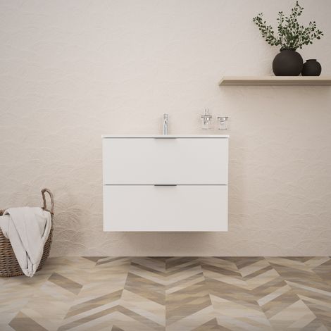 Inda - Mobile bagno L.80 con lavabo lucido / Bianco opaco 2