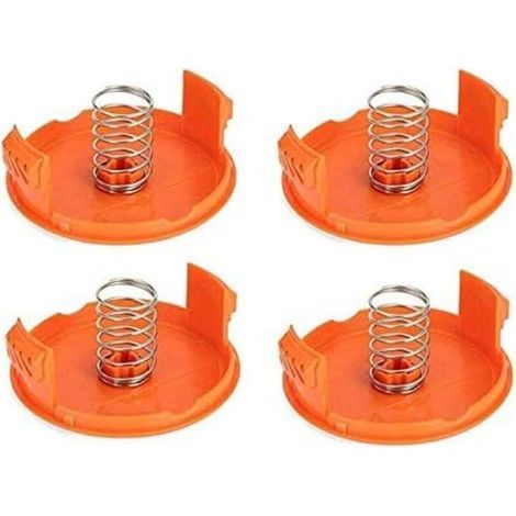 (4 spool covers + 4 springs) Replacement spool cap compatible with Black & Decker GH900 LST201 GH600 NST2018 CST2000, Weed Eater Wacker Cap (1/5)