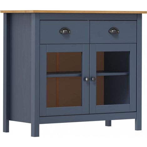 vidaXL Sideboard "Hill" Grey 90x40x80 cm Solid Pine Wood (1/5)