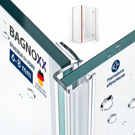 Duschdichtung, 90°-Türstopper aus transparentem PVC für Duschtüren und Glaselemente – für 8 mm Glasstärke (1/5)