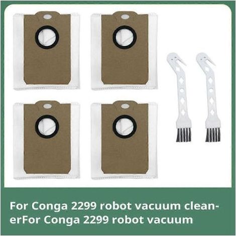 Sac à poussière non tissé de rechange et brosse pour aspirateur robot Conga 2299 (1/5)