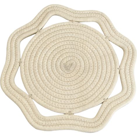 Tovaglietta/tovaglietta tessuta a mano - bianca, 30 cm