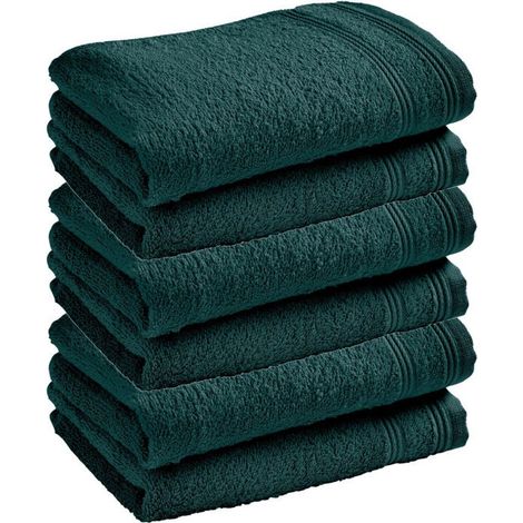 Lot de 6 serviettes invité éponge "Spa" 30 x 50 cm / 400 gr/m² - "Spa" Emeraude - "Spa" Emeraude - (1/5)