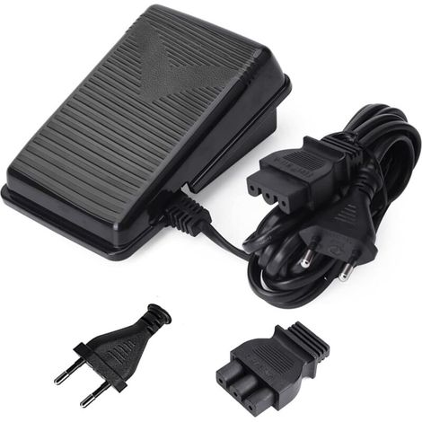 XEPHO Pédale de Machine à Coudre, Pédale de Contrôle pour Machine à Coudre EU Plug, Pédale Universale avec Cordon d'alimentation