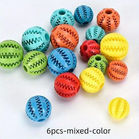 6er-Pack Wassermelonenbälle in verschiedenen Farben für Hunde – elastisches Kauspielzeug aus Gummi mit strukturierten Rillen und Rillen, Zahnreinigung und Entspannung, dauerhaftes Training (1/5)