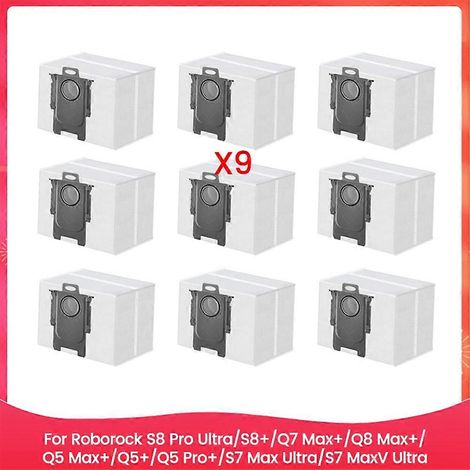 9PCS Dust Bag for Roborock S8 Pro Ultra/S8+/Q7 Max+/Q8 Max+/Q5 Max+/Q5+/Q5 Pro+/S7 Max Ultra/S7 MaxV Ultra Replace Parts (1/5)