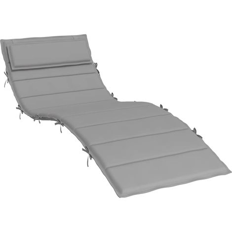 Coussin de chaise longue gris 180x60x4 cm tissu oxford (1/5)