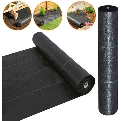 Tissu paysager résistant à l'herbe 3 × 5 m 70 g/m² Film résistant à l'herbe pour serre, adapté aux parterres de fleurs et aux pavés