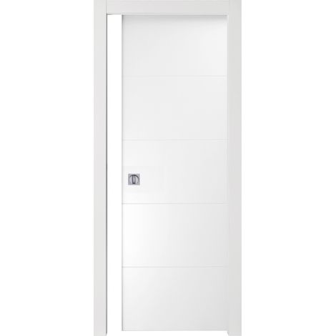 Porte Rayée Coulissante Blanche CM. 210 x 70