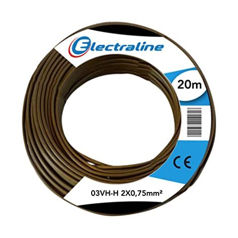 Electraline 10714 Piattina Divisibile 03VH-H, Sezione 2x0.75 mm, 20 mt, Oro (1/2)