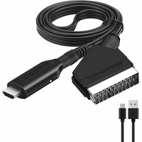 Convertidor de Scart a HDMI - Adaptador de audio y vídeo - Compatible con HDMI 720/1080P - Para HDTV/DVD/decodificadores/PS3/PAL/NTSC - Adaptador de corriente (1/4)