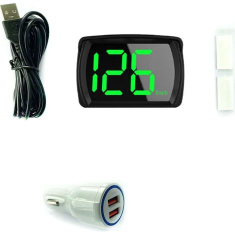 Affichage Tete Haute - Compteur Vitesse GPS Numerique - Pour Voiture Camion SUV Moto - Affichage LED Grand Caractere - 80 x 32 x 54 mm - 45 g (1/5)
