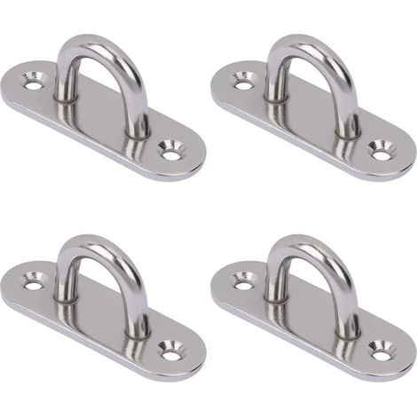 4-teiliges Deckenhaken-Set aus Edelstahl mit länglichen Ösenplatten zum Aufhängen von Stühlen, Hängematten, Yogaschaukeln, Boxsäcken und Blumentöpfen (1/4)