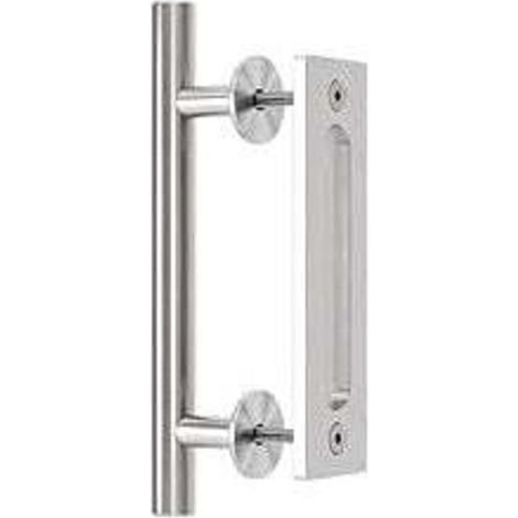 Poignée de porte de grange , poignée de porte coulissante, poignée de porte, poignée de porte coulissante, argent (1/4)