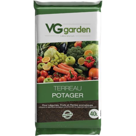 Terreau Potager - 40 L - Engrais Organique NPK 8-5-6 - Agriculture Biologique - Rétention Eau Nutriments (1/2)