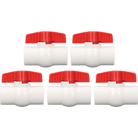 Robinet à Bille PVC 5 Pièces avec Manette Plate pour Bassin, 20 mm (1/5)