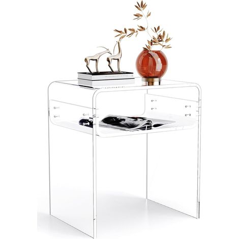 Table de Chevet en Acrylique, Table d'Appoint, Transparente (1/5)