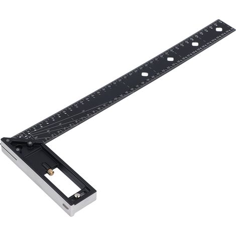 Regla de medición multiángulo de 40 cm, escuadra combinada con ángulos de 45° y 90° para carpintería y bricolaje profesional. (1/5)