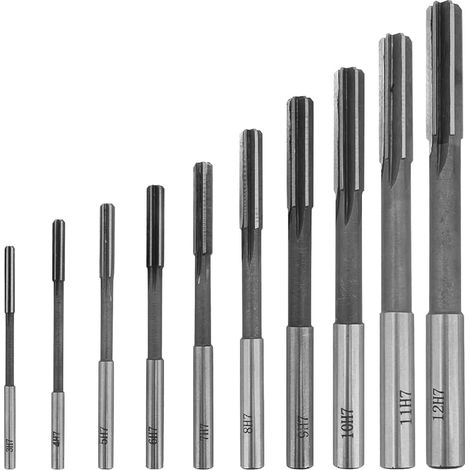 10Pcs Ensemble d'alésoir, HSS H7 Alésoir droit Flute Machine Cutter, acier rapide, 3/4/5/6/7/8/9/10/11/12mm, pour l'usinage d'alésage, installé dans une perceuse, une fraiseuse, etc (1/5)