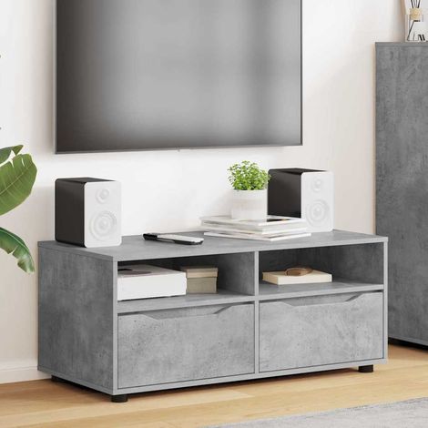 vidaXL Meuble TV Gris béton 100 x 48 x 43 cm Bois d'ingénierie (1/5)