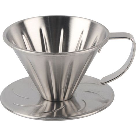 Dripper per caffè, filtro per caffè, filtro da tavolo per caffè in acciaio inossidabile per uso alimentare per casa, campeggio e viaggi (piccolo) (1/5)