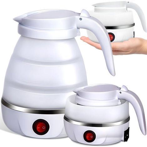 Hervidor eléctrico plegable de silicona segura para bebés (600 ml) con placa calefactora de acero inoxidable 304，plegable y compacto (1/5)