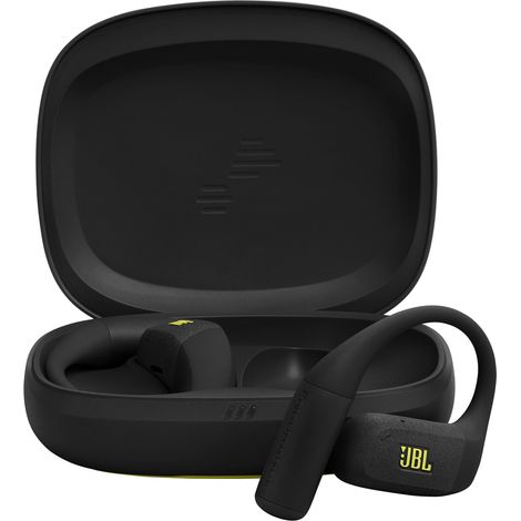 JBL Endurance Zone Cuffie Sportive Open-Ear True Wireless con Archetto Ergonomico, colore Nero e Giallo (1/4)