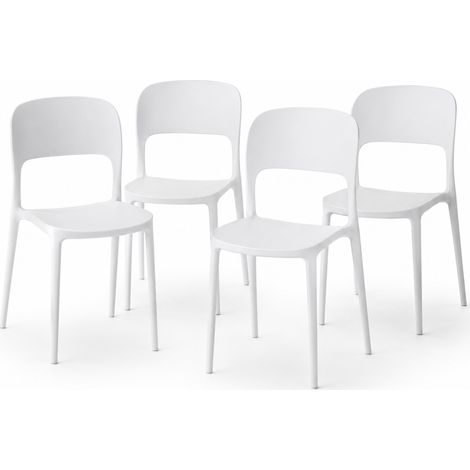 Set 4 Sedie da Pranzo Impilabili in Polipropilene Modello Stoccolma 40x45x80 cm (1/5)