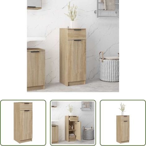 Rangement salle de bain -  Armoire de salle de bain Chêne sonoma 32x33,5x90 cm (1/5)