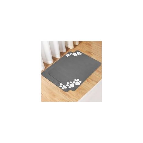 Tapis Gamelle pour Animaux de Compagnie, Tapis Absorbant pour Bols pour Chiens à Séchage Rapide, Tapis Chien Antidérapant pour Distributeur Nourriture et d'eau, Tapis Chat Gamelle 60x4 (1/5)