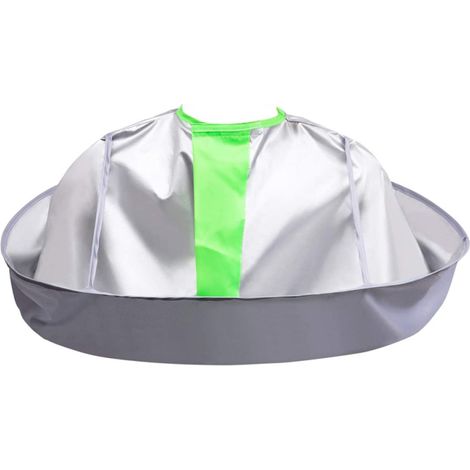 Capa de peluquería plegable e impermeable tipo paraguas, ideal para salones de belleza y niños. Protege la ropa y los suelos del cabello. Apta para adultos y niños. (1/5)