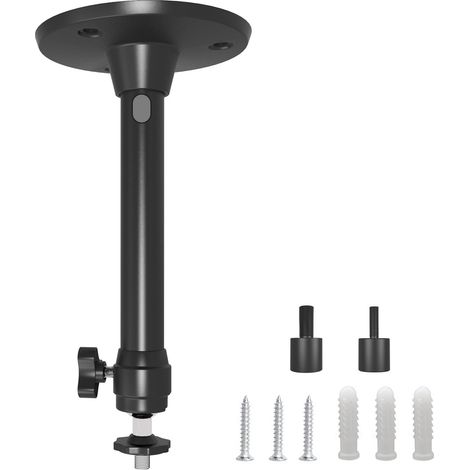 Supporto a soffitto per proiettore, capacità di carico 3 kg - rotazione 17 cm 360° - supporto universale da parete/soffitto per mini proiettore in alluminio, nero (1/5)