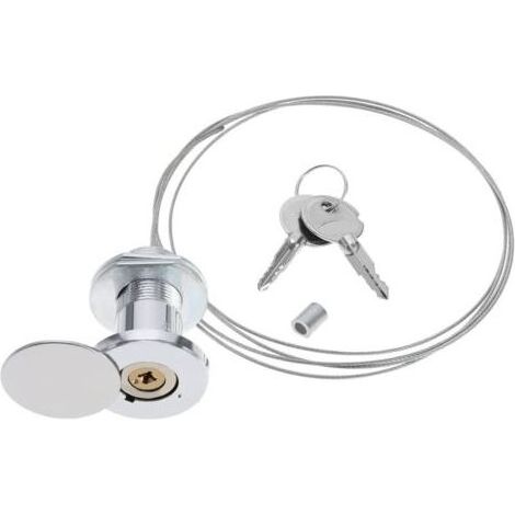 Serrure de Porte Garage d'urgence avec Fil d'acier et 2 Clés pour Portes de Volets Roulants et Serrure de Portes de Garage Remplacement en Cuivre (1/5)