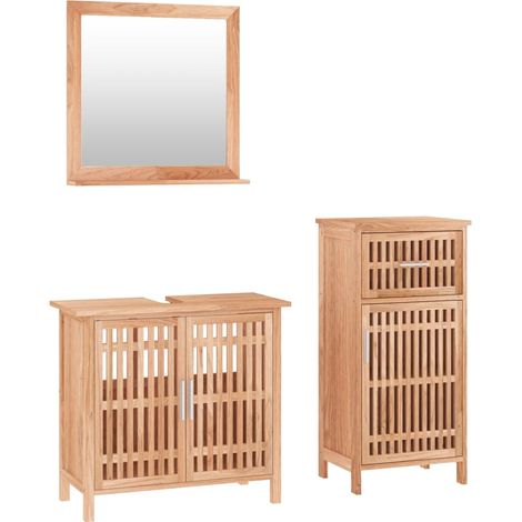 Maison Exclusive - Set Mobili da Bagno 3pz in Legno Massello di Noce