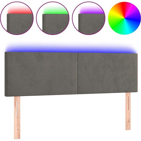 Maison Exclusive - Testiera a LED Grigio Scuro 144x5x78/88 cm in Velluto (1/5)